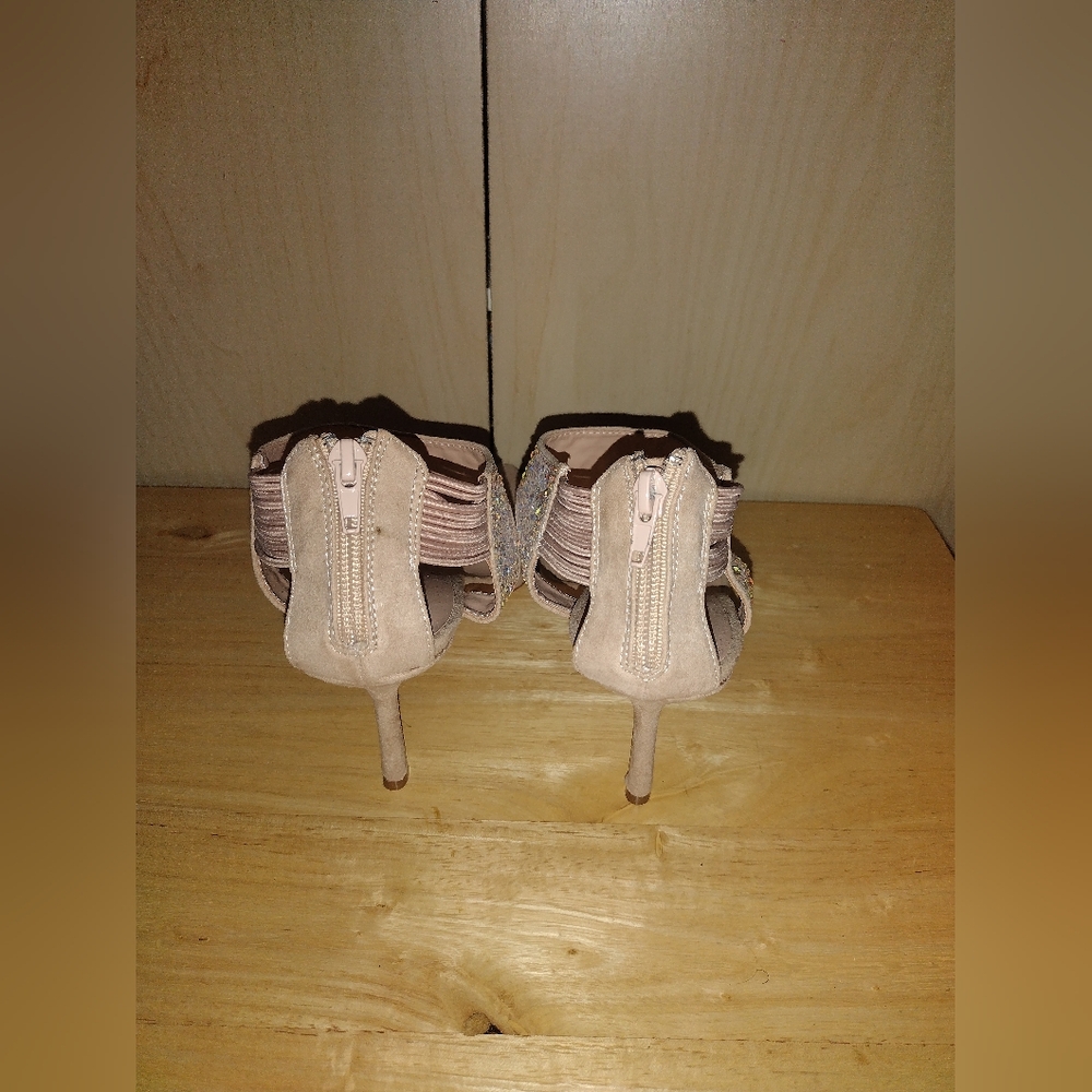 Nude Rhinestone Heeled Sandals – Size 10 (Rouge Helium) - Picture 2 of 7